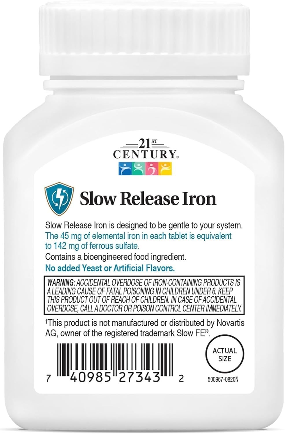 Slow Release Iron Tablets – 60 Count, Pack of 3 – Supports Energy & Blood Health