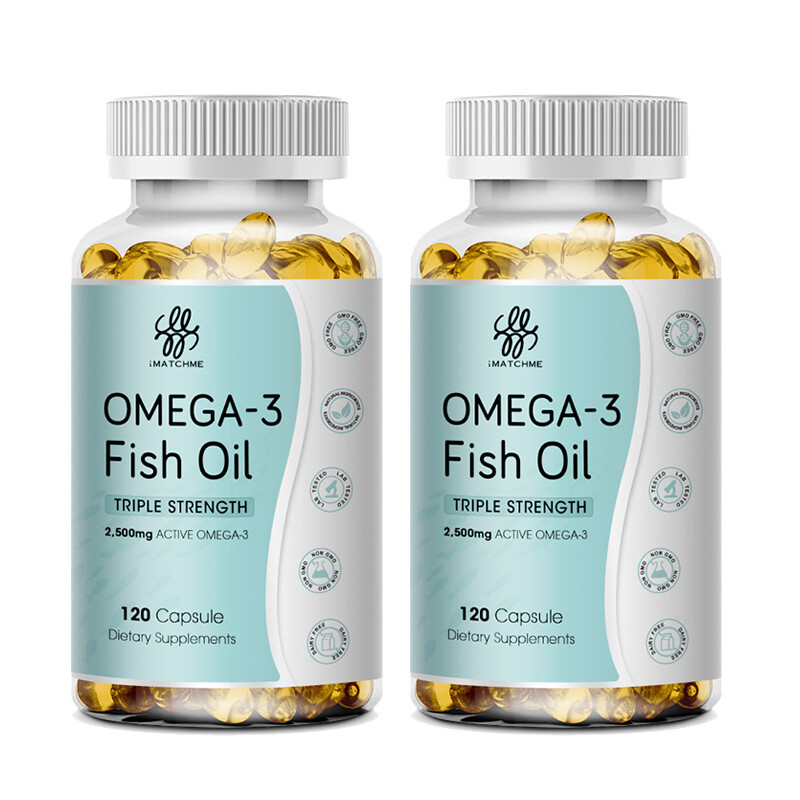 omega 3 fish oil capsules 3x strength 2500mg epa & dha, highest potency 120