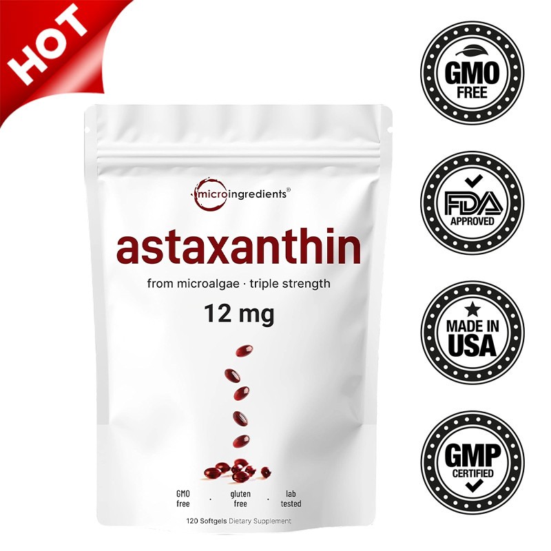Astaxanthin 120 Softgels 12mg – Supports Eye Health and Joint Health