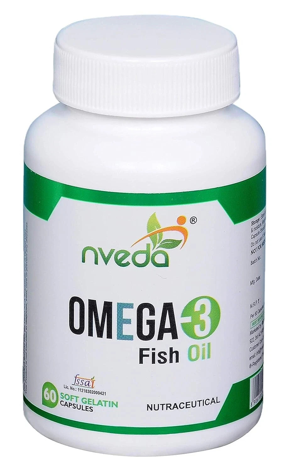 Nveda Omega-3 Fish Oil (60 Softgels) Healthy Hearts, Joints & Brain
