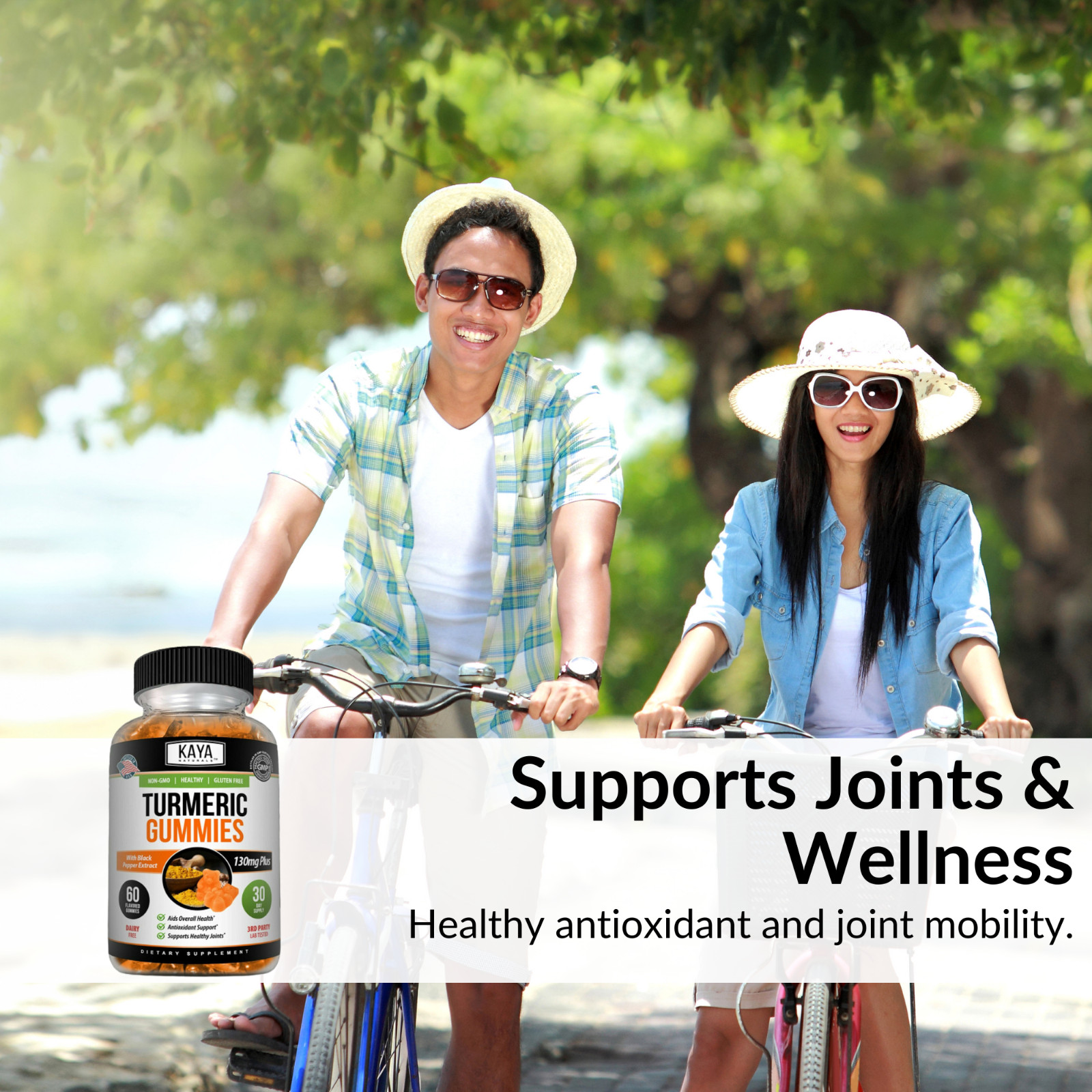 (2 Pack) Turmeric Curcumin Ginger Gummies 60 Count, Pain Relief & Joint Support