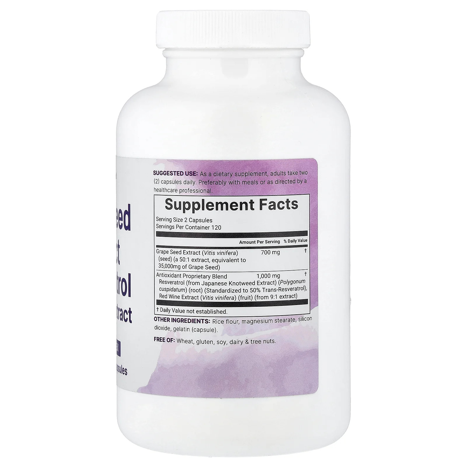 Grape Seed Extract Resveratrol Red Wine Extract, 240 Capsules