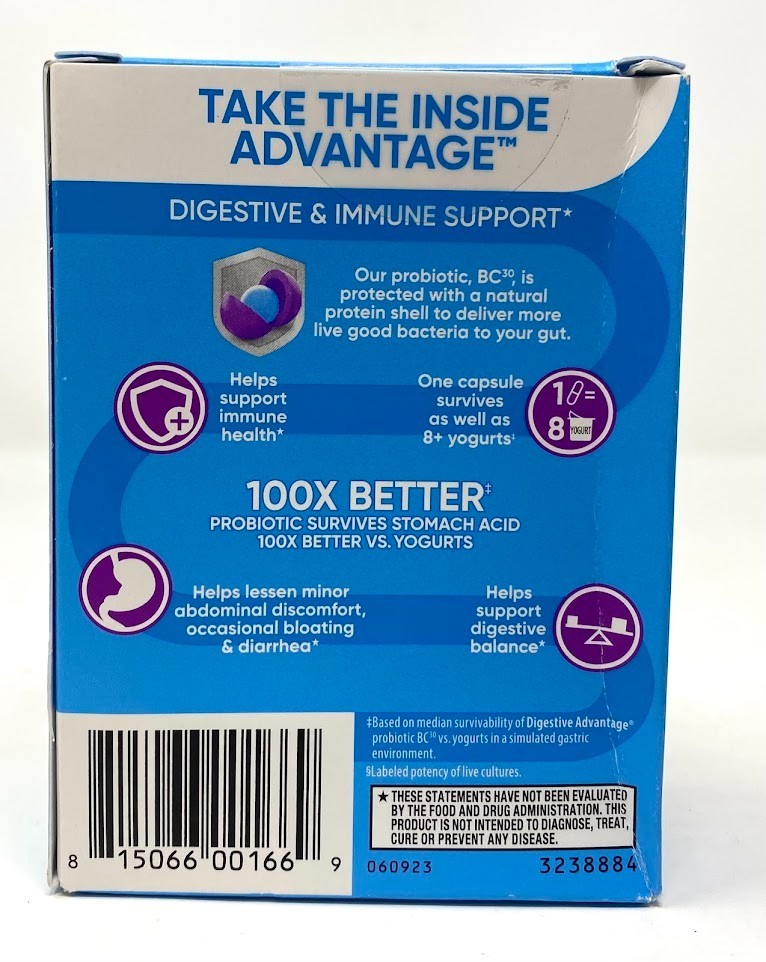 Digestive Advantage 4-in-1 Daily Probiotics 30 Count Exp 3/27