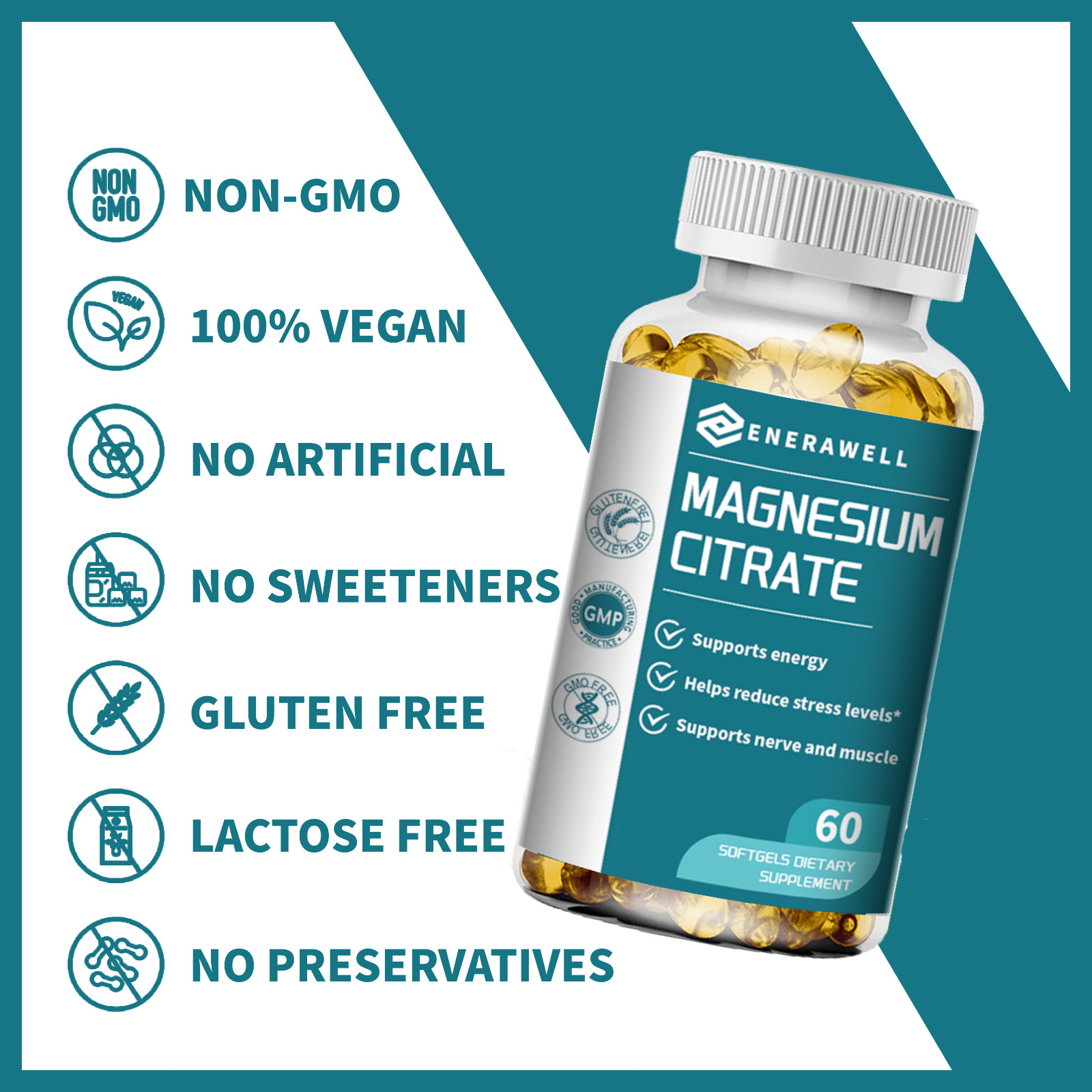 Magnesium Citrate 500mg Capsules – Extra Strength Magnesium Supplement | 07/2027