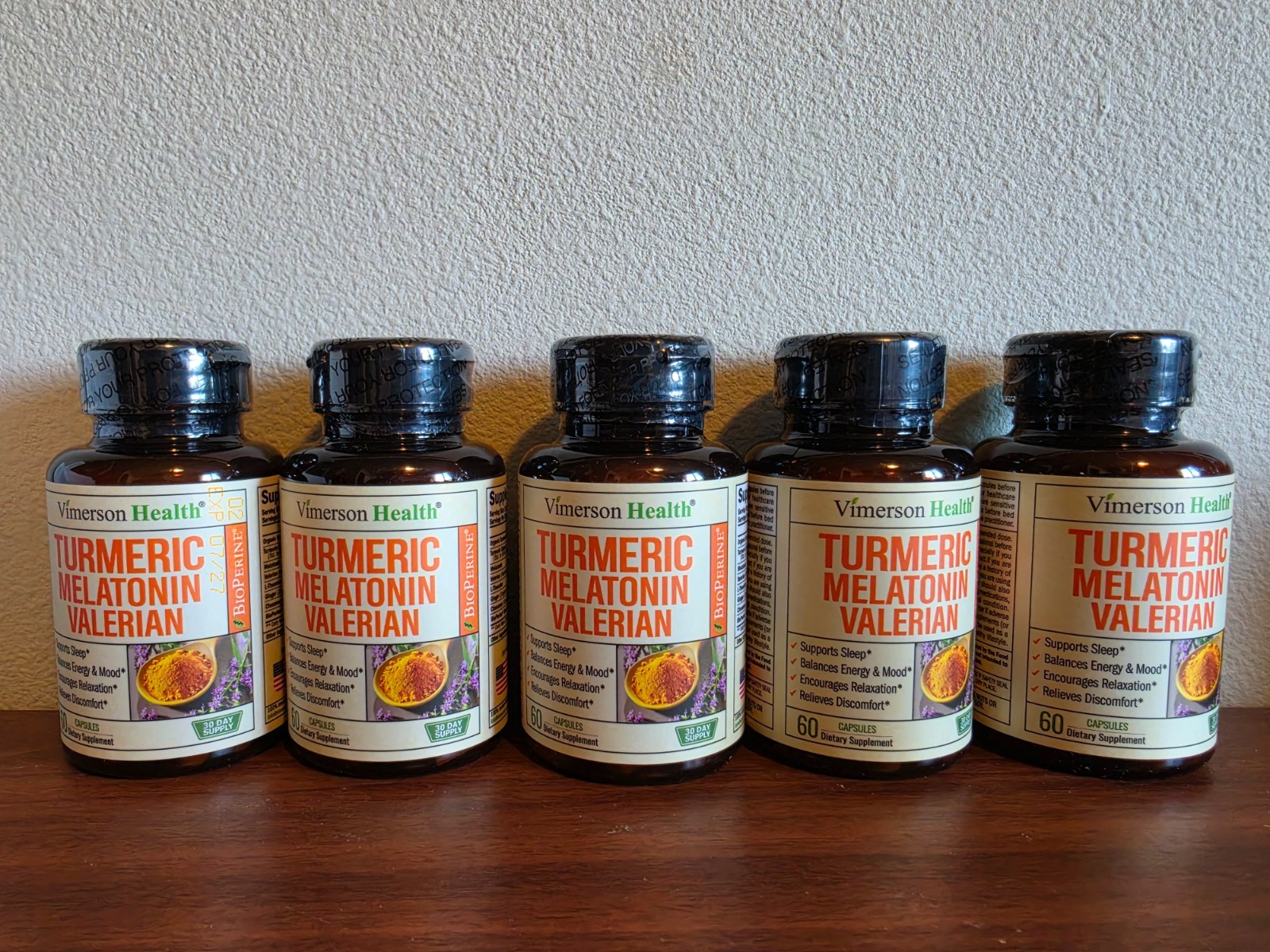 Tumeric Melatonin Valerian – 5 pack, Exp 7/27