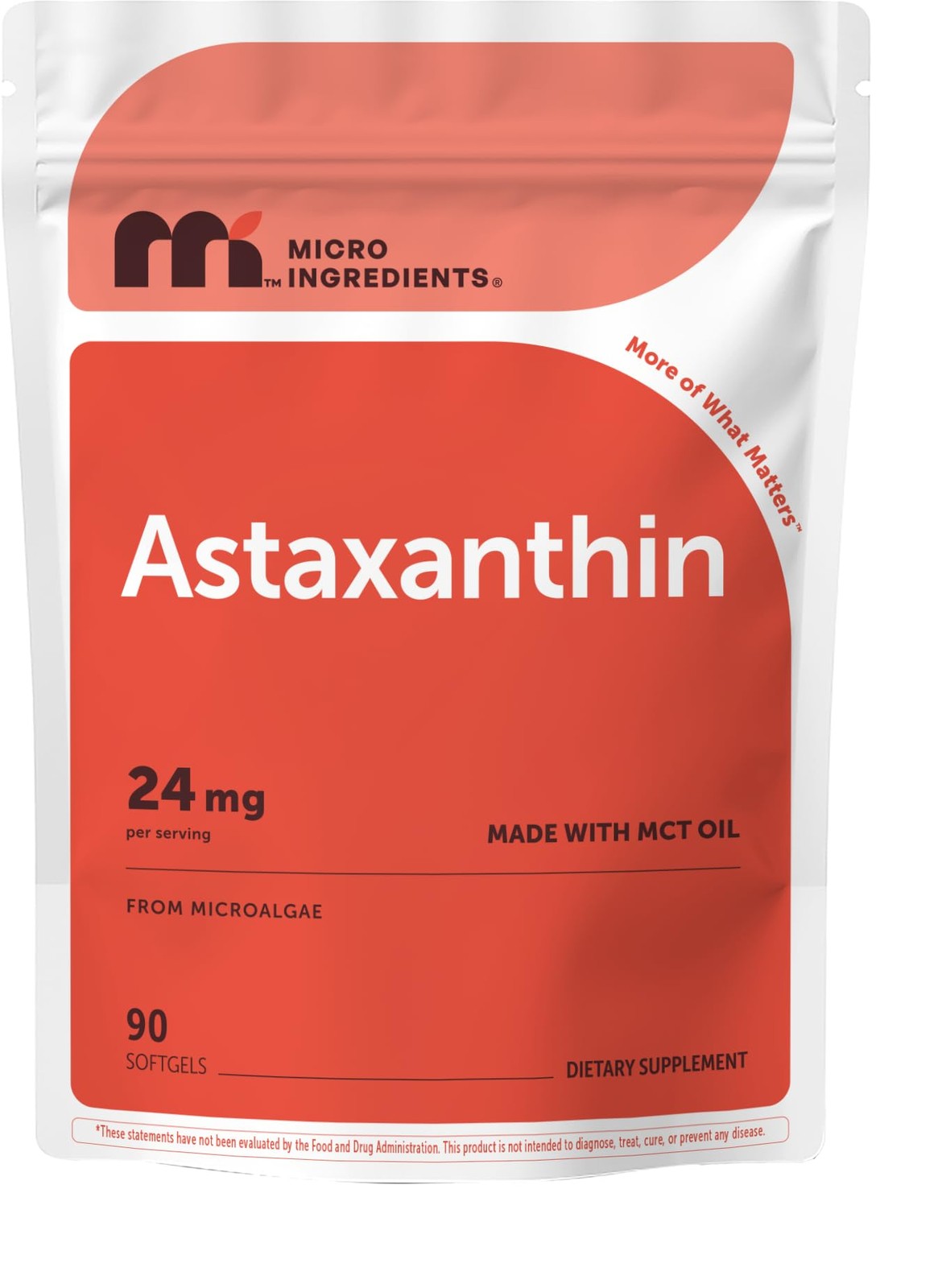 Micro Ingredients Astaxanthin 24mg with MCT Oil, 90 Softgels | Max Strength A…