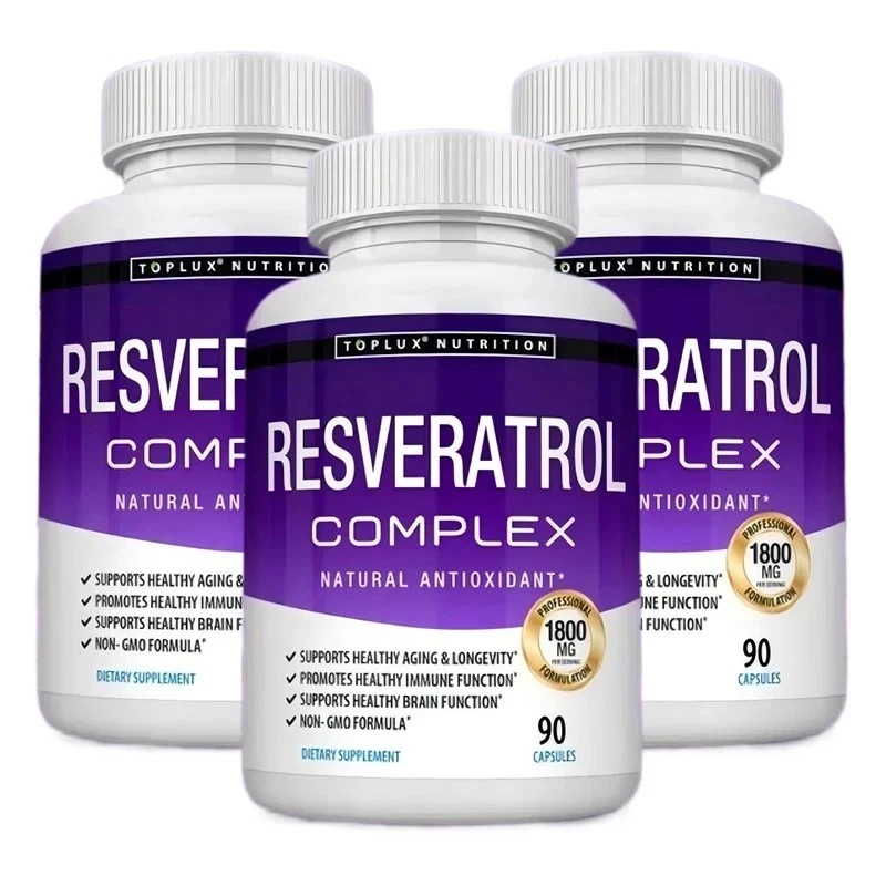 3PCS Resveratrol Supplement 1800mg Natural Antioxidant Premium