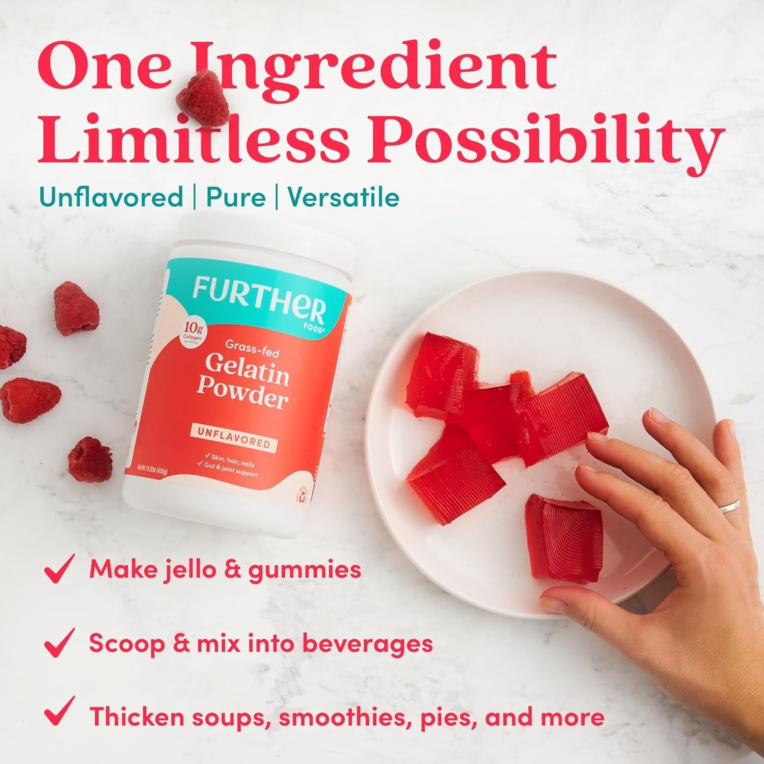Natural Gelatin Powder – 15.87 oz Pack of Grain-Free & Keto-Friendly Gelatin