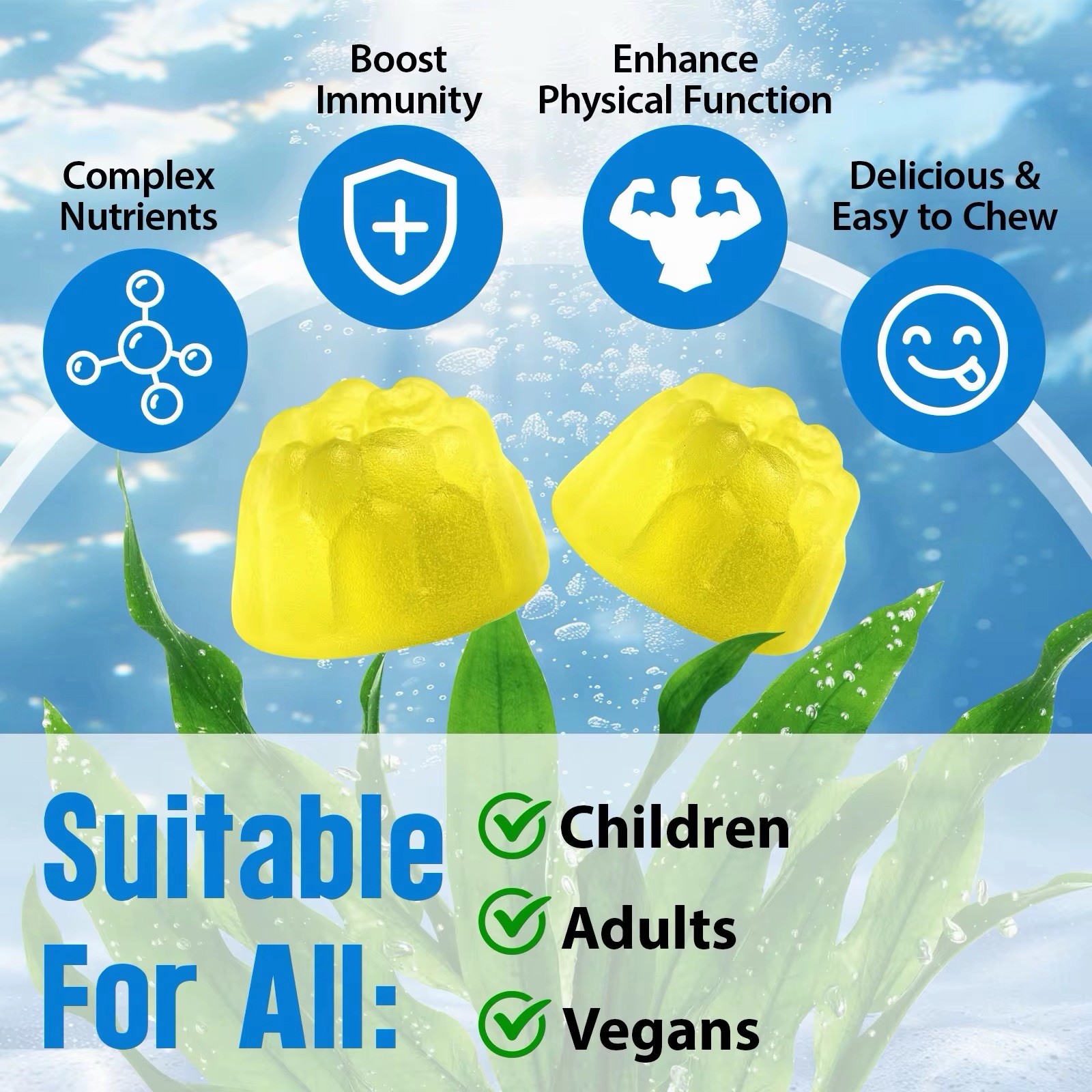 HatmanLabs Sea Moss Shilajit Black Seed Oil Ashwagandha Gummies 60 Ct