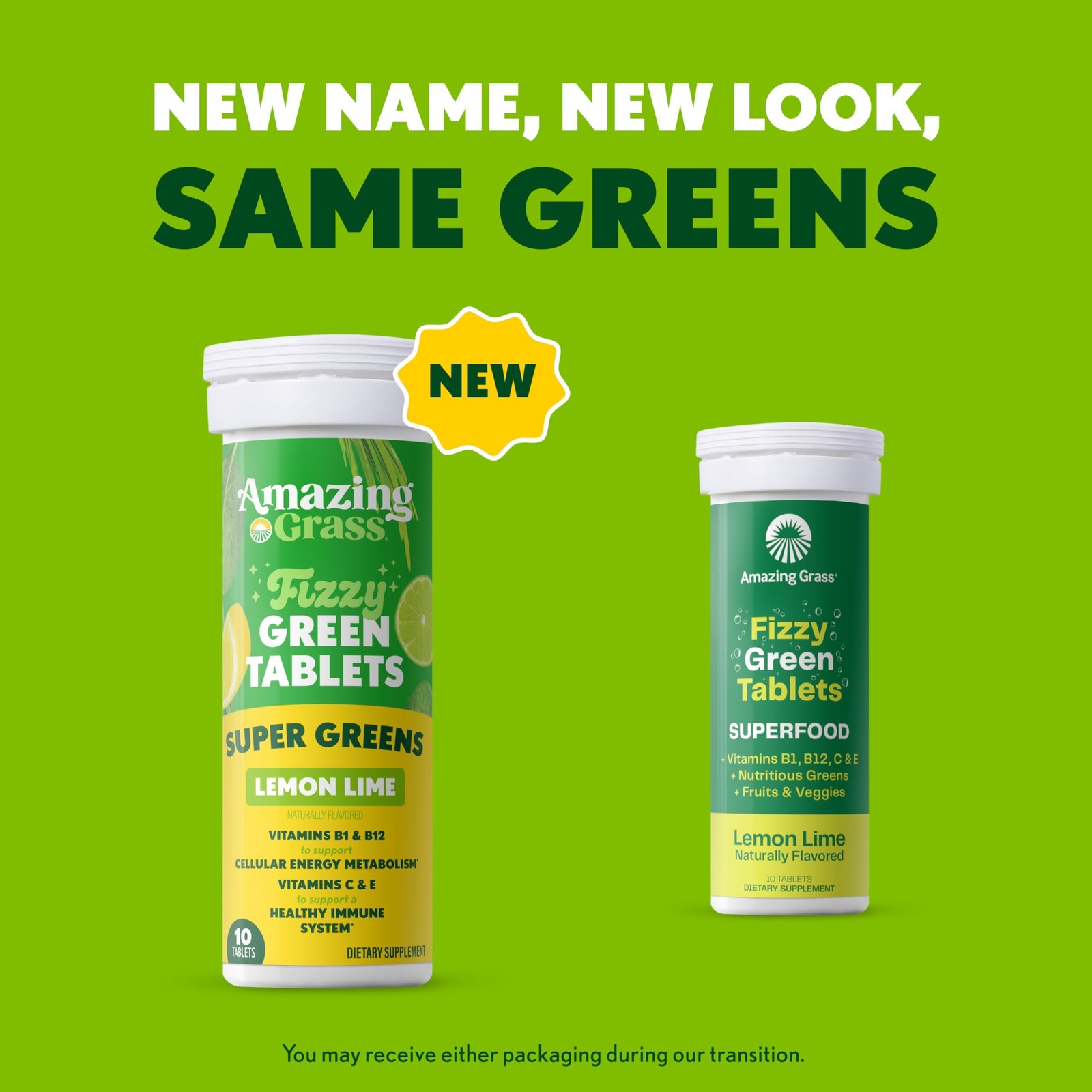 Amazing Grass Fizzy Green Tablets Superfood Lemon Lime: Green Superfood Water…
