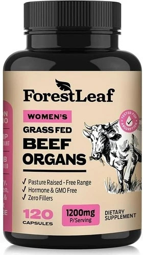 ForestLeaf Beef Women’s Grass Fed Beef Organs – 120 ct – 01/2029