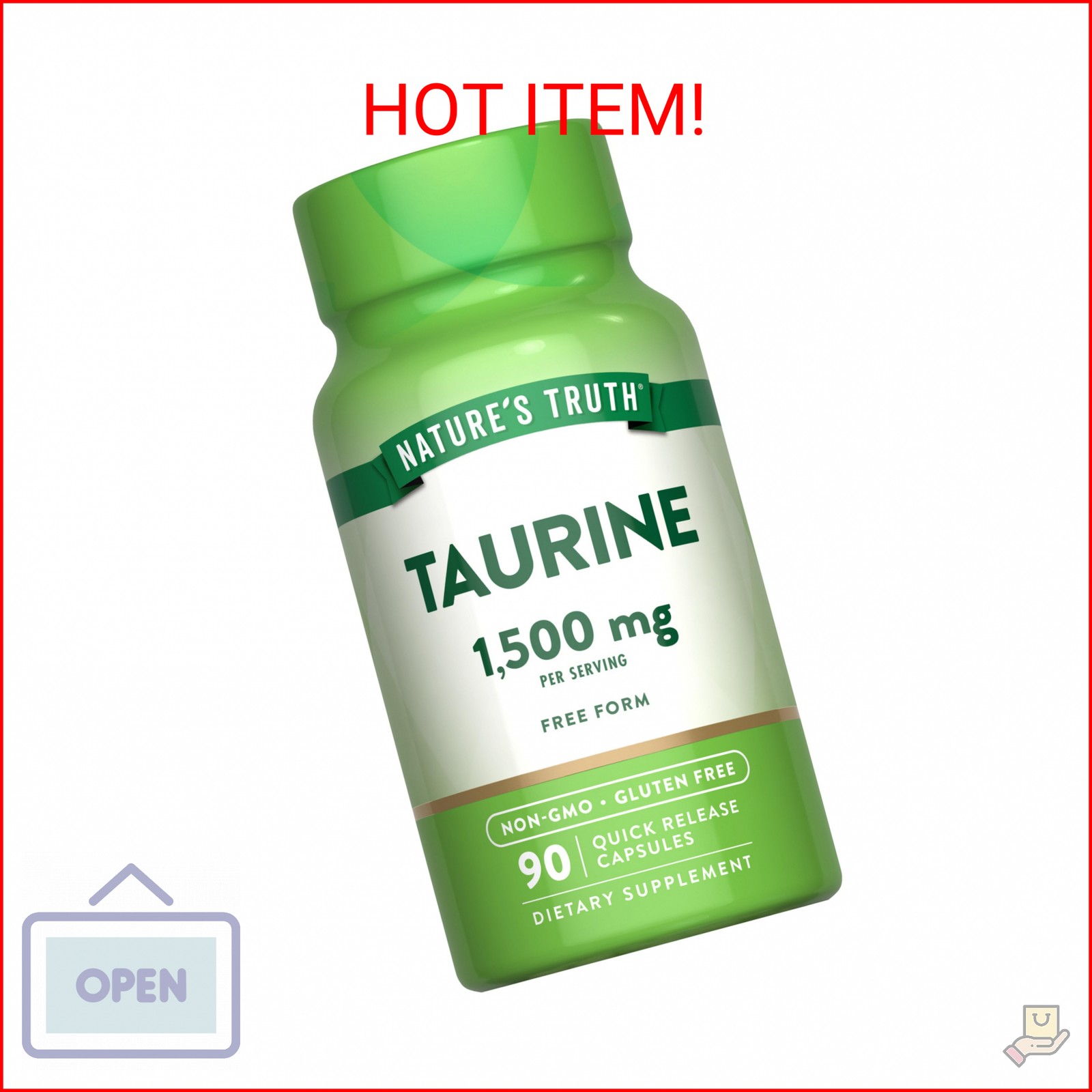 Nature’s Truth Taurine Supplement | 1500mg | 90 Capsules | Non-GMO & Gluten Free
