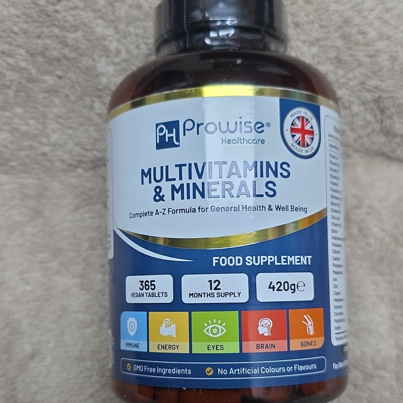 Prowise Healthcare Multivitamin 365 Vegan Tablets GMO Free 1 Daily 420g
