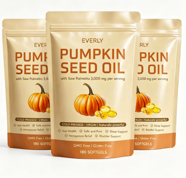 3 Pack Pumpkin Seed Oil 3000mg 180 Softgels Cold Pressed Virgin Saw Palmetto –