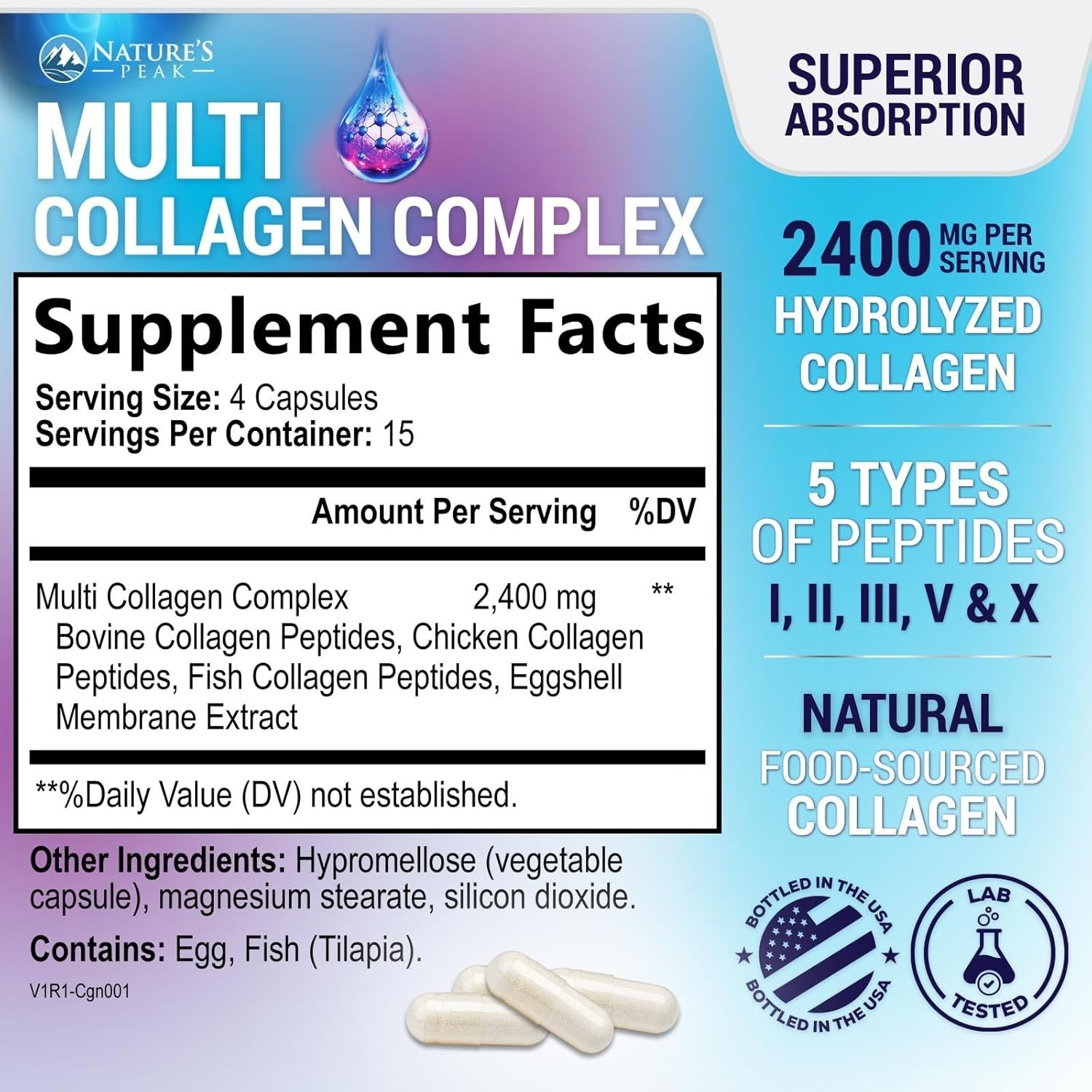 Pastillas De Colageno Hidrolizado Capsulas Mejores Colágeno Con Multi Vitamina C