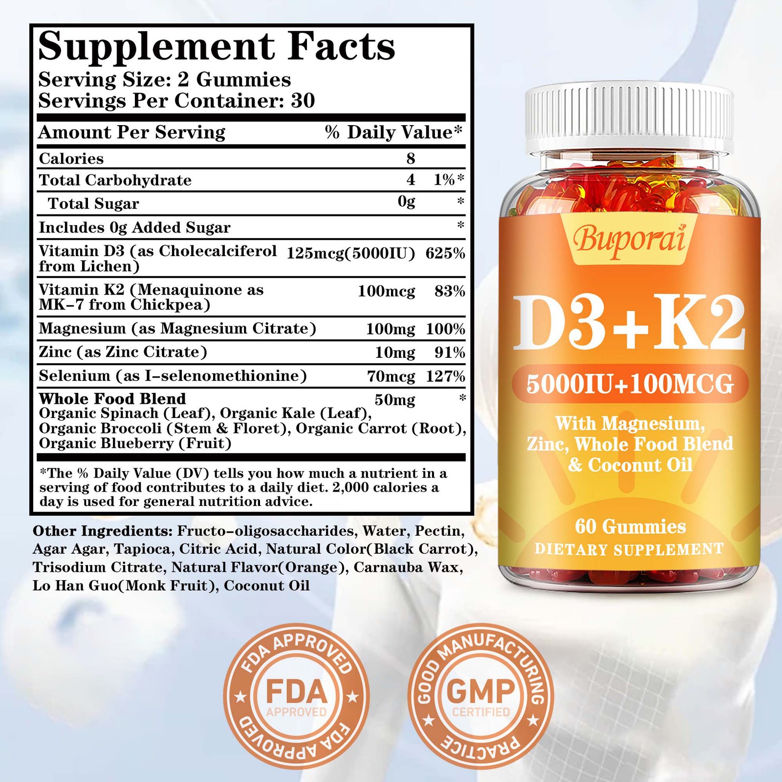 Vitamin D3 + K2 – Magnesium,Zinc – Promote Bone Health and Improve Sleep Quality