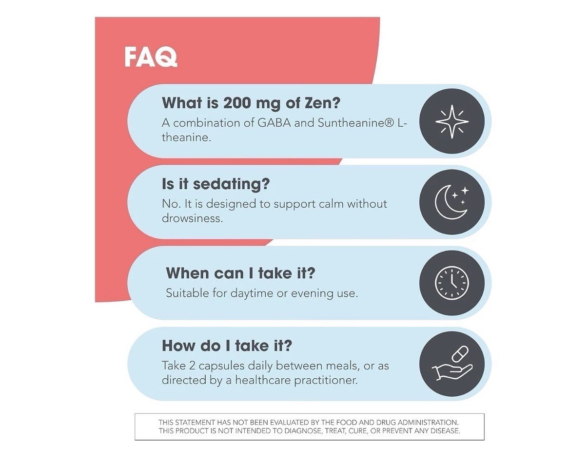 Allergy Research Group ARG 200 mg of Zen Calmness Support Day Or Night 120 Caps