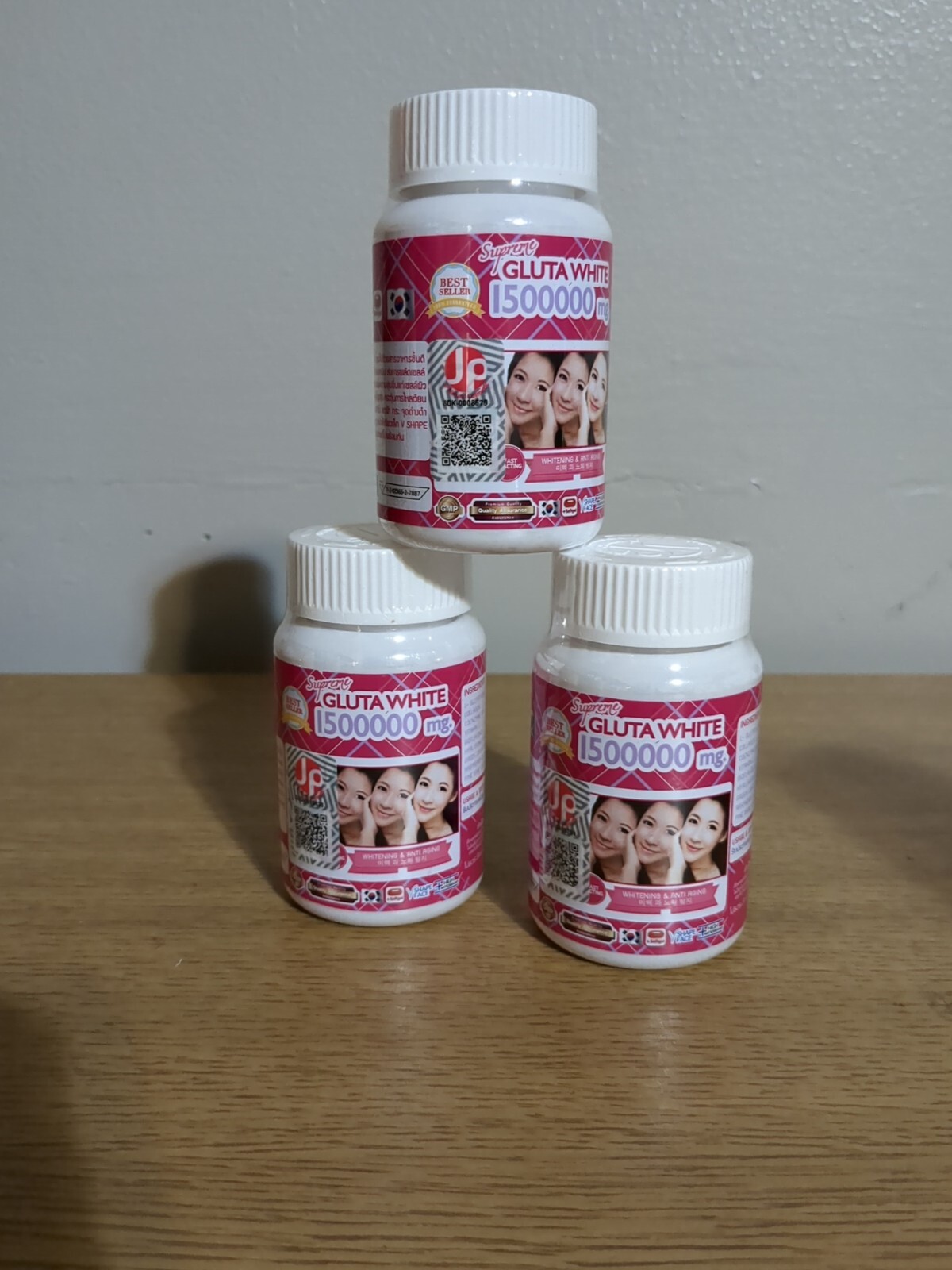 3 Bottle Supreme Gluta White 1500000Mg Whitening Softgel 30pc