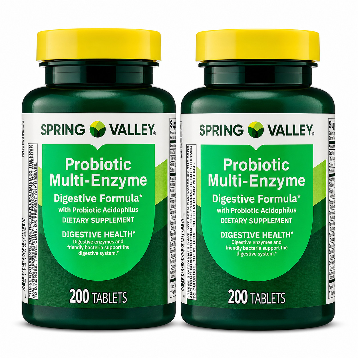 Spring Valley Probiotic Multi-Enzyme Digestive Formula 2 Pack 200 Tablets