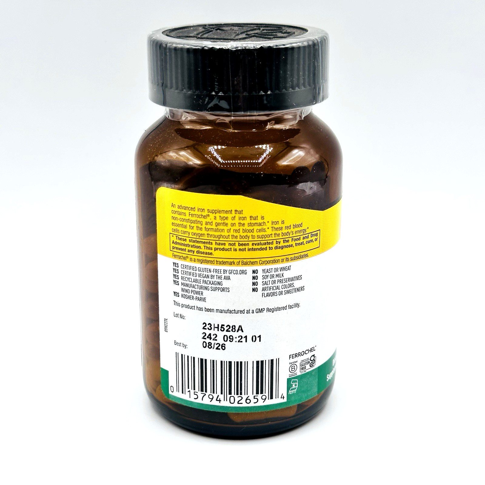 Easy Iron Dietary Supplement by Country Life – 25 mg – 90 Capsules – Exp 08/2026