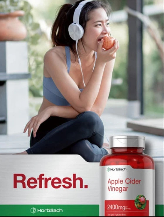 Apple Horbaach Cider Vinegar Capsules | 2400mg | 150 Count | Non-GMO,Gluten Free