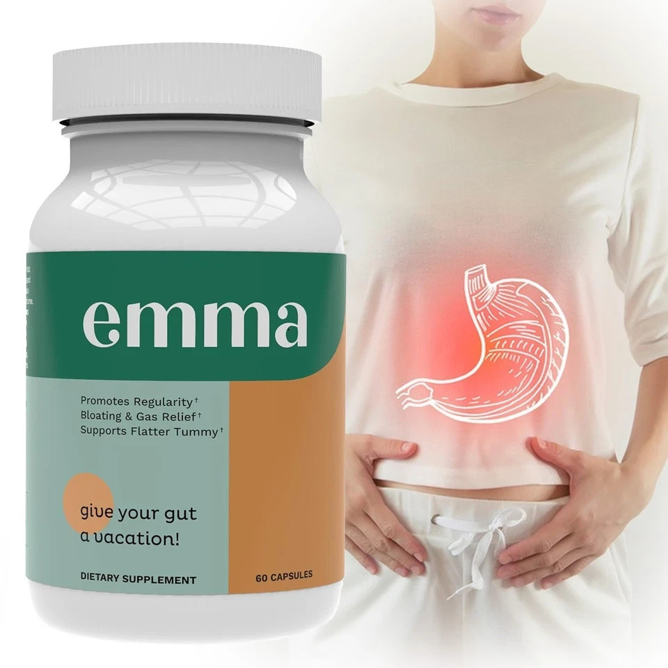 3 Pack Emma Gut Health Supplement 180 Capsules for Bloating Relief & Leaky Gut