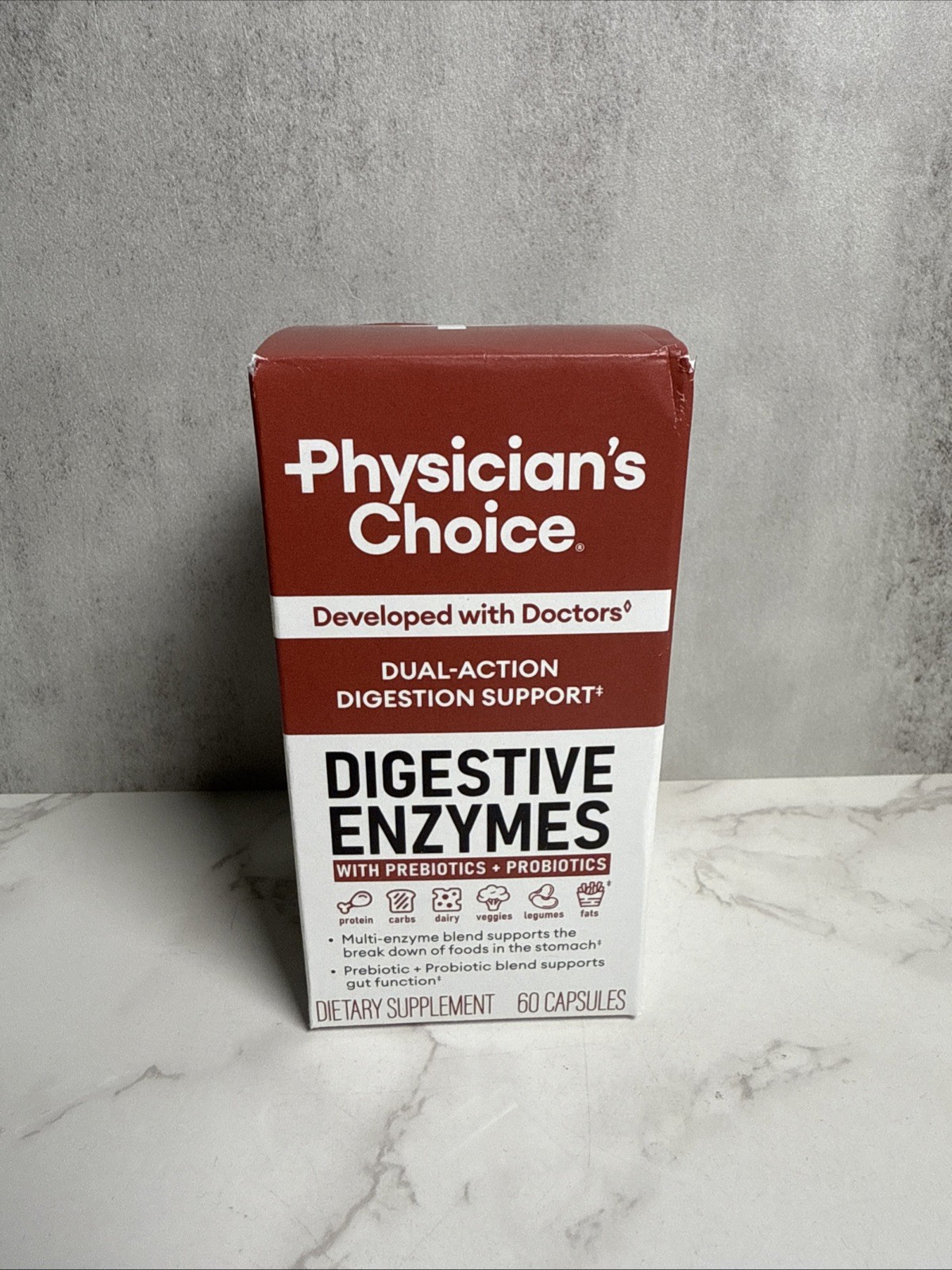 Physician’s CHOICE Digestive Enzymes – Multi Enzymes, Organic Prebiotics – 60 CT