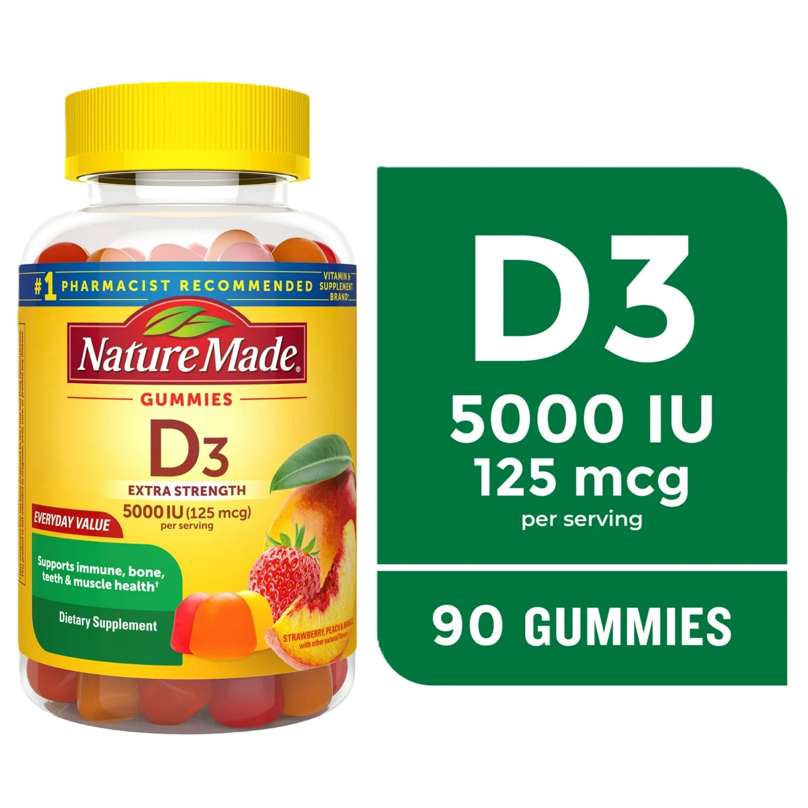 Nature Made Extra Strength Vitamin D3 5000 IU 125 mcg per Serving Gummies