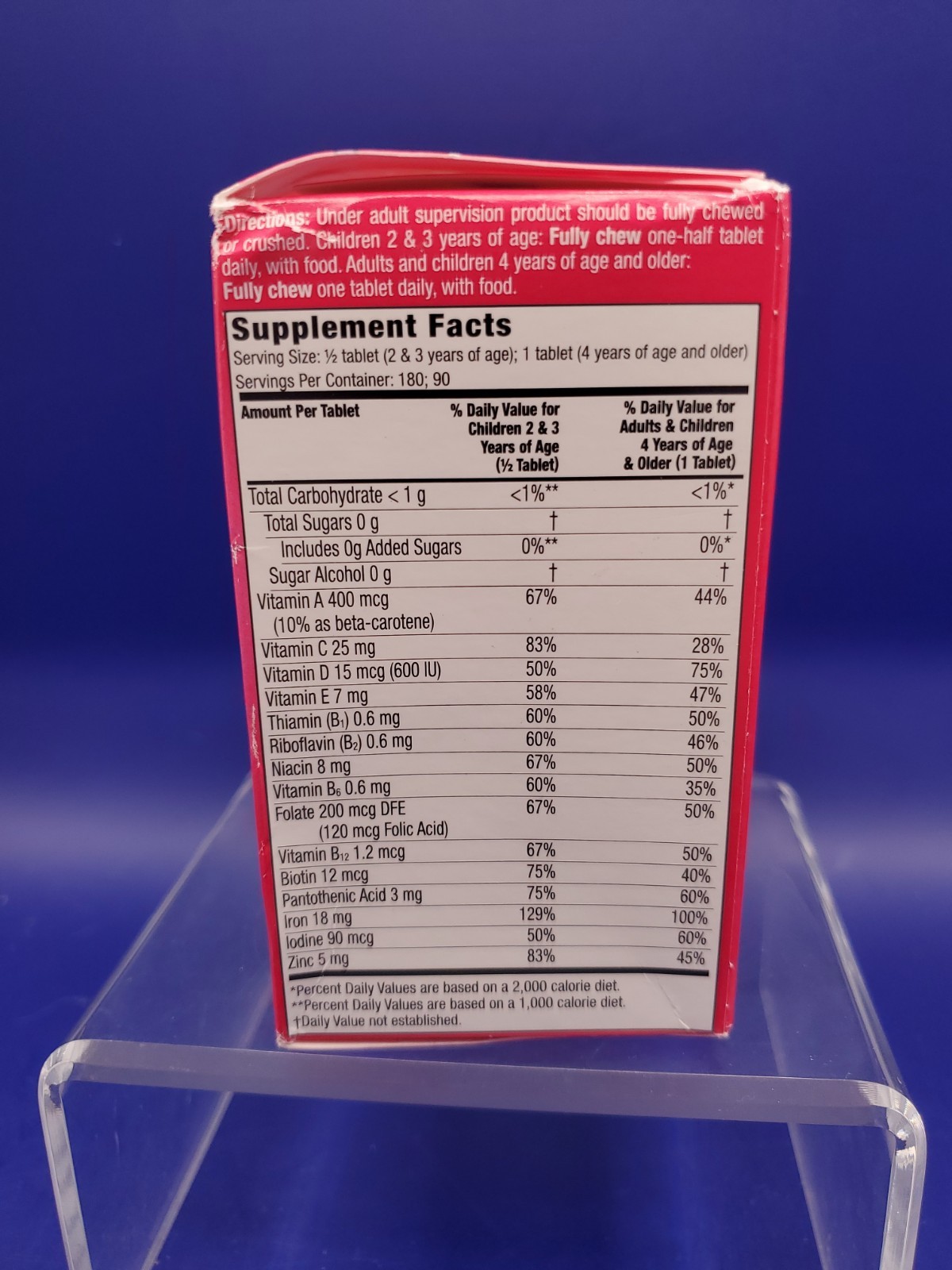 Plus Extra Iron Children’S Multivitamin Chewable 90Ct Tab No Sugar Exp 06/26