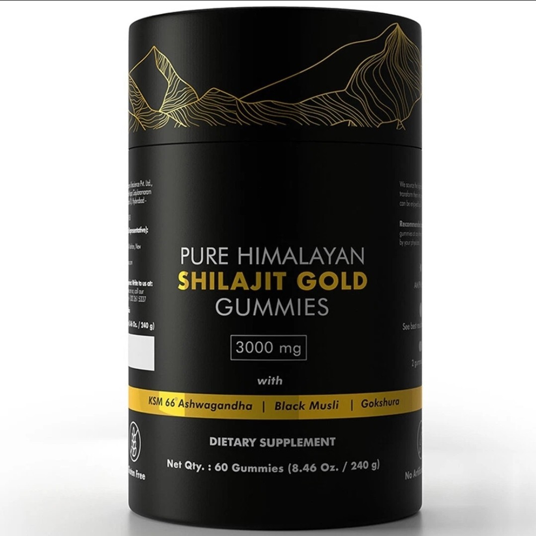 3X Shilajit Himalayan Natural Gold Gummies 3000mg With Ashwagandha Gokshura