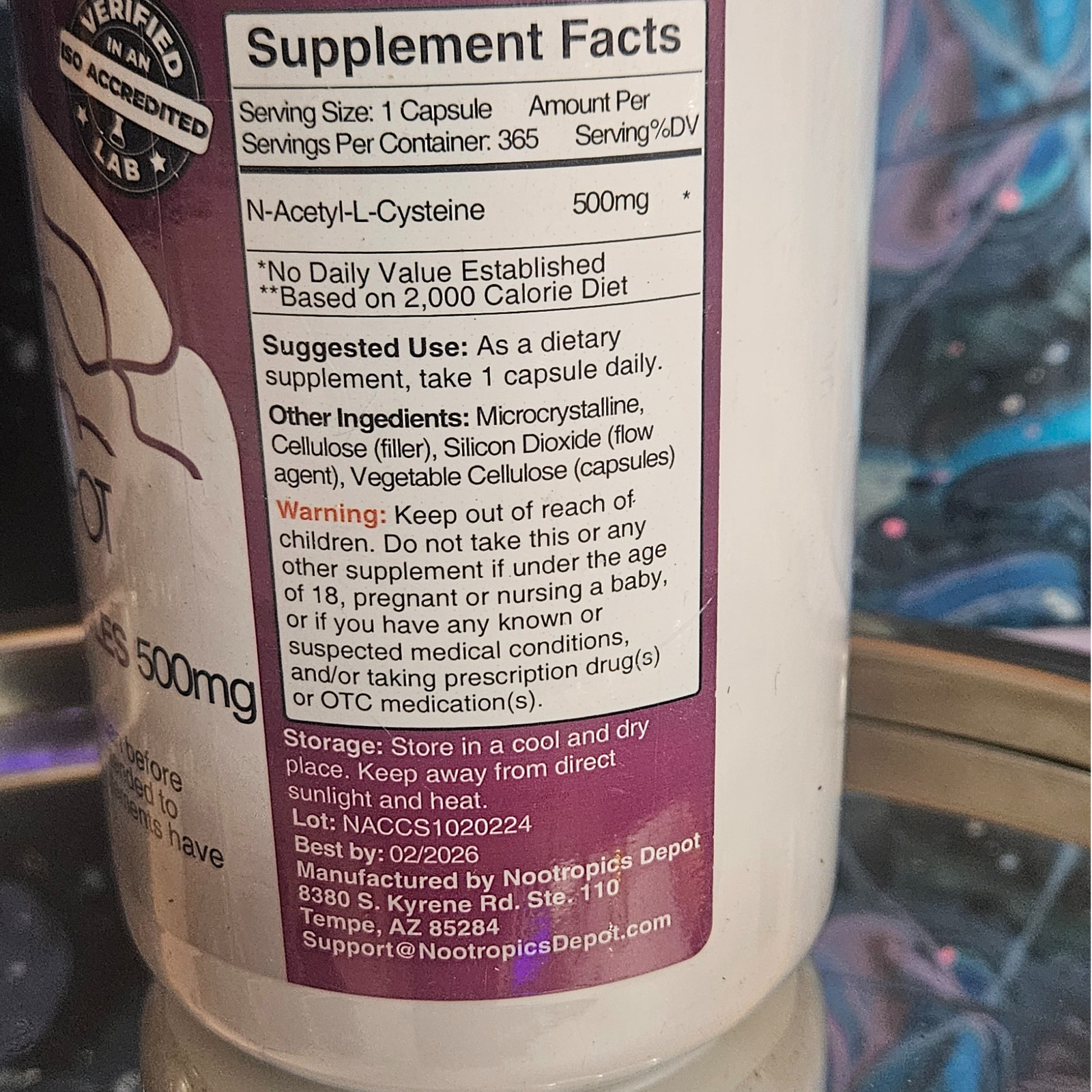 N-Acetyl-L-Cysteine Capsules ! 365 COUNT ! Exp 02/2026 & 4/2026