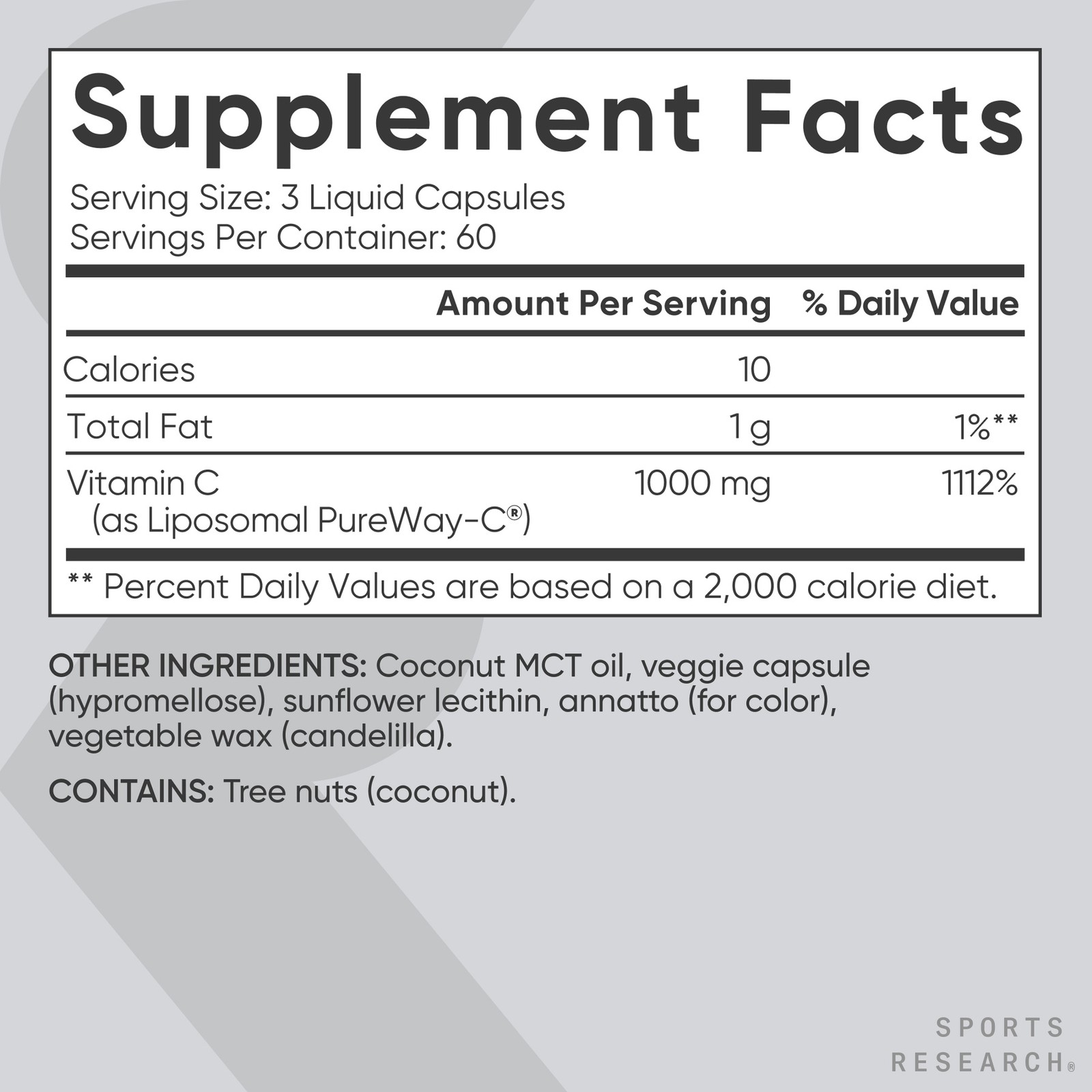 Vitamin C Liposomal 1000mg (180 liquid veggie capsules)