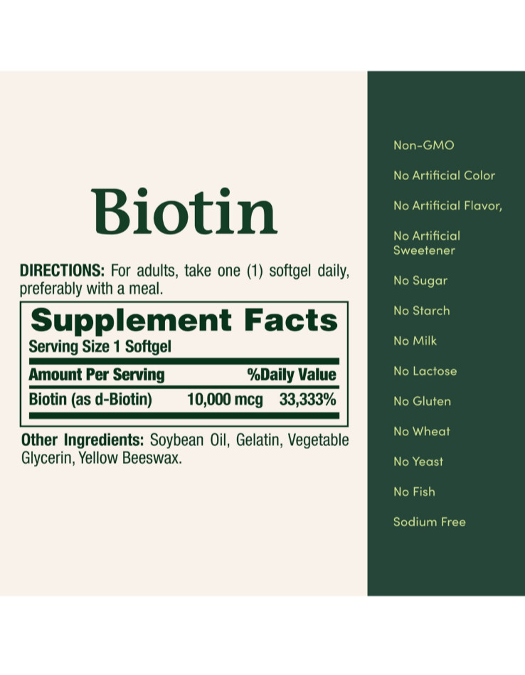 (EXP 06/2028) Nature’s Bounty Biotin 10000 mcg 120 Rapid Release Softgels