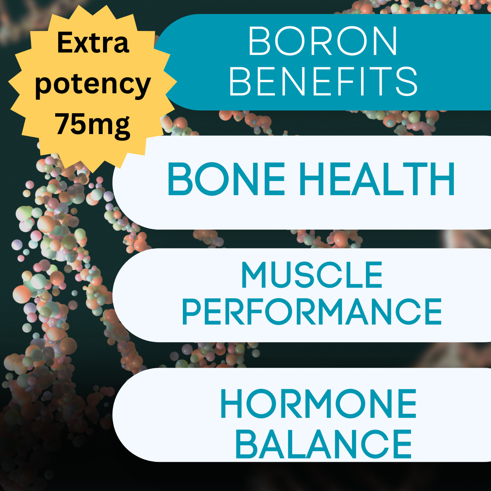 Boron 75mg Mineral Supplement – High Potency Formula Fast Absorption