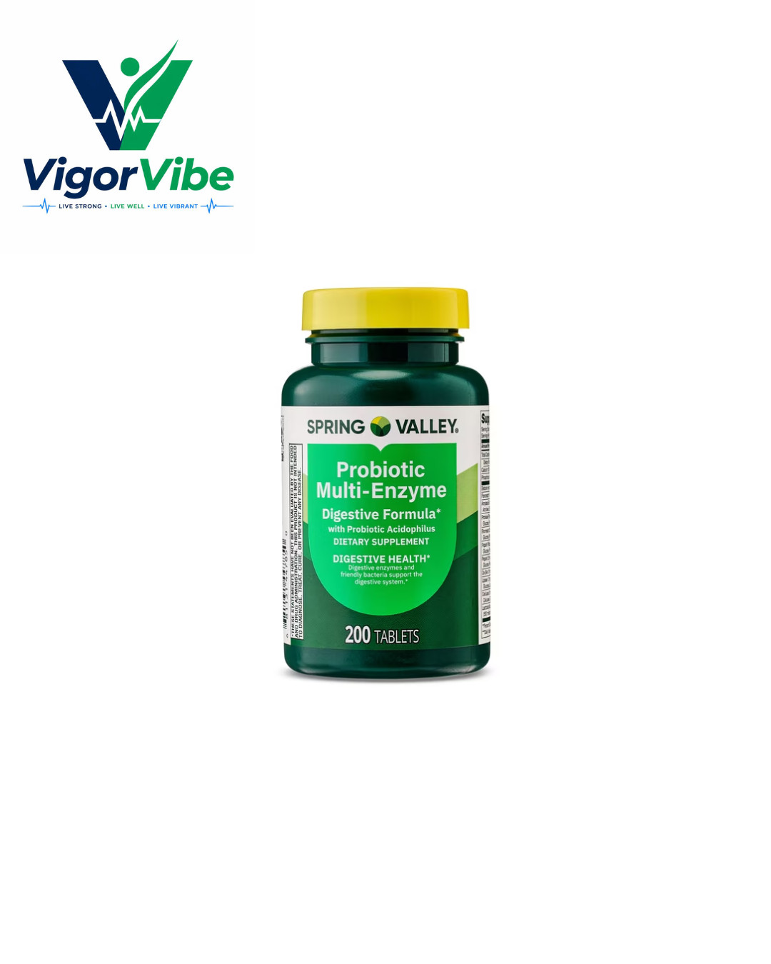 Spring Valley Probiotic Multi-Enzyme Digestive Formula Tablets, 200 Count