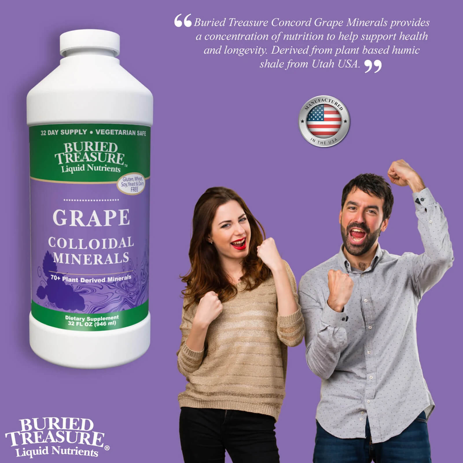 Buried Treasure Concord Grape Minerals 32 fl oz FRESH MADE IN USA
