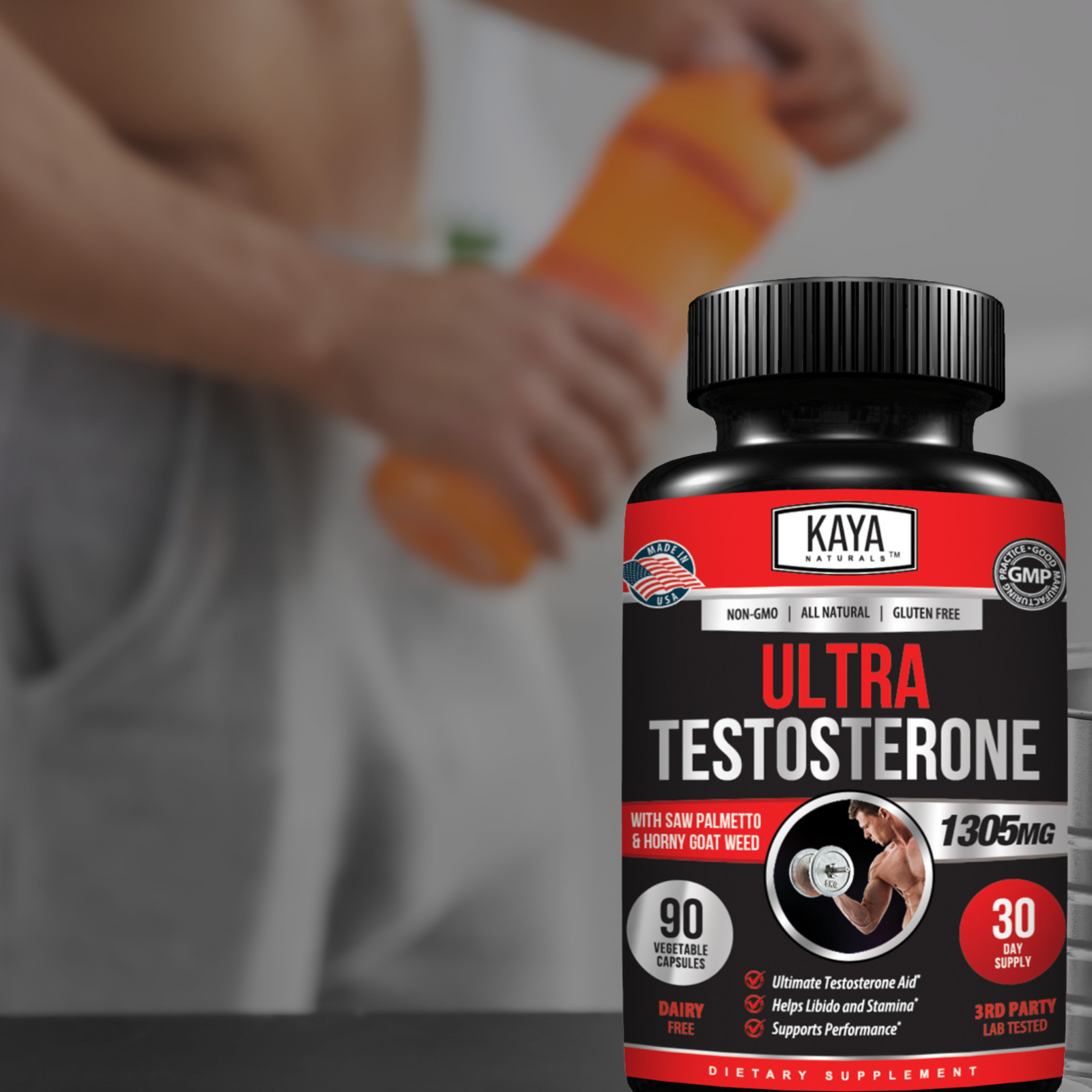 Natural Testosterone Booster 90ct Increase Energy Improve Muscle Strength Growth