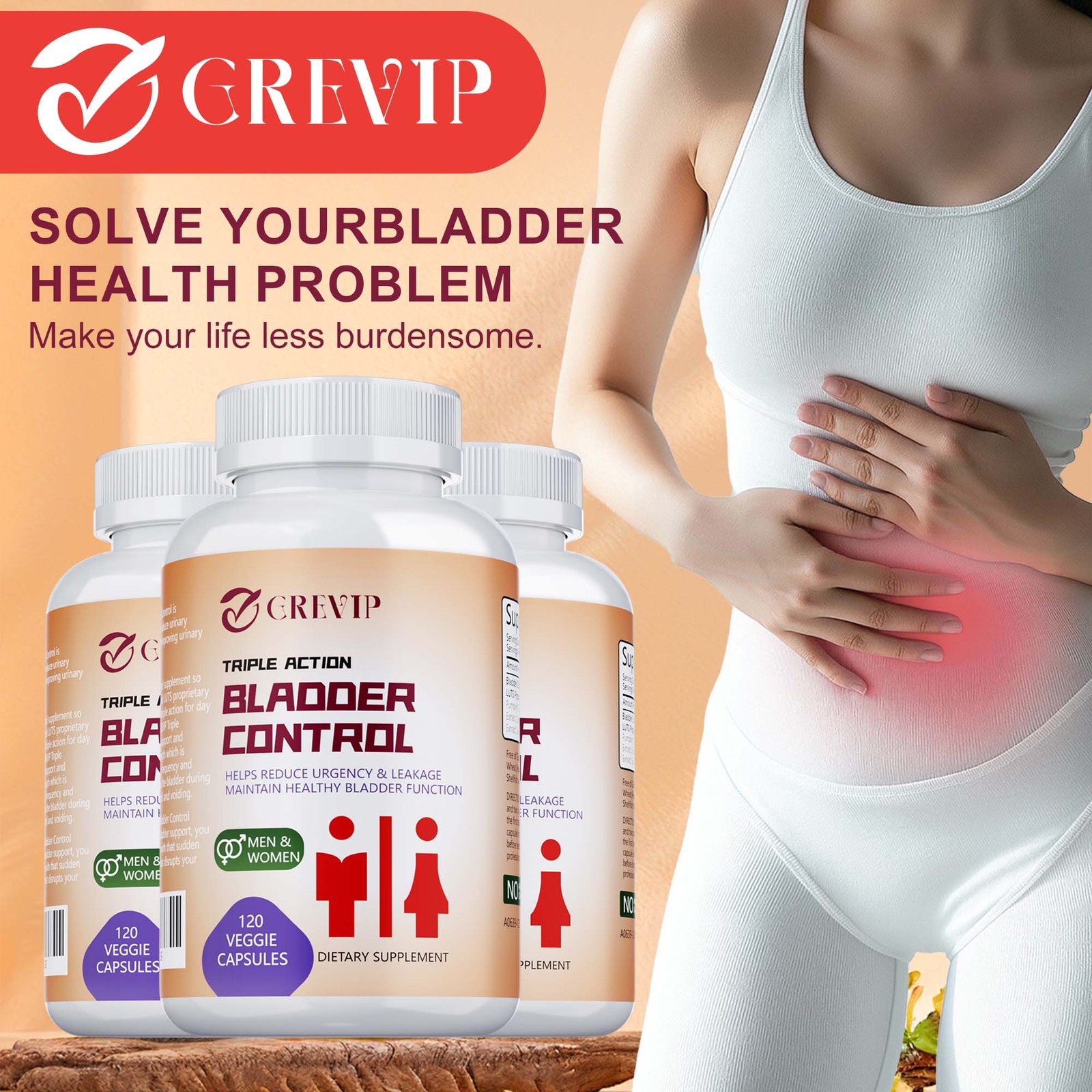 Triple Action Bladder Control – Frequent Urination Overactive for Women and Men