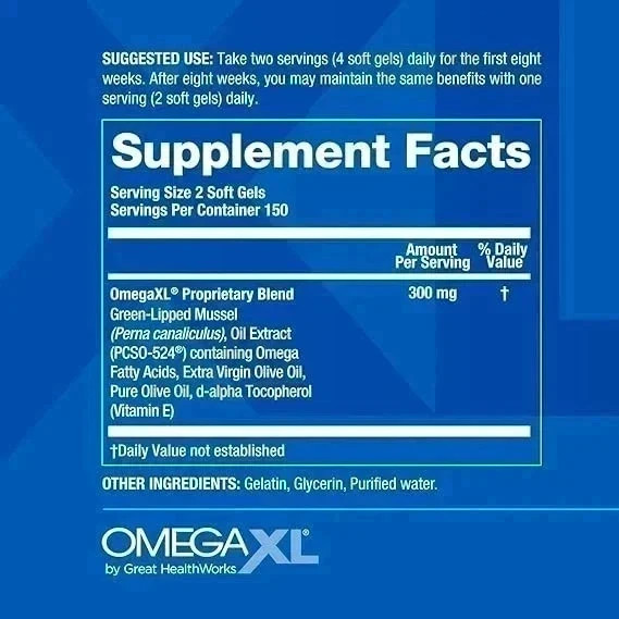 JOINT&MUSCLE OF 3 OMEGA XL 300 CAPSULES LIPPED MUSCLE PACK RELIEF SUPPLIMENT