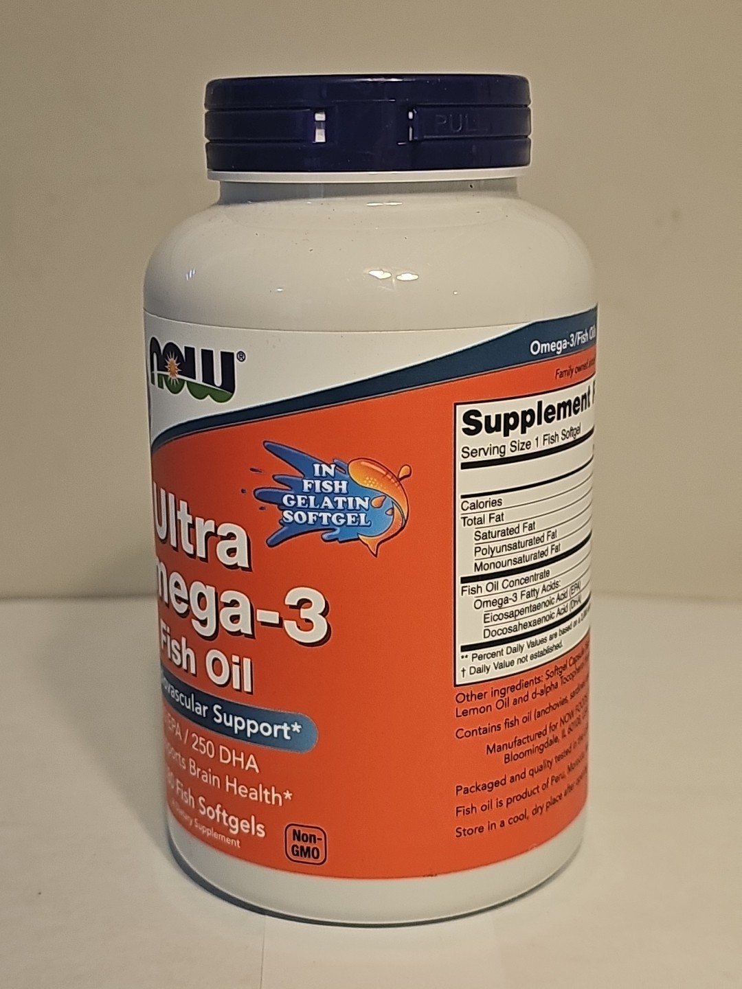 NOW Ultra Omega-3 Fish Oil – 180 Softgels Cardiovascular Support 12/27 SEALED