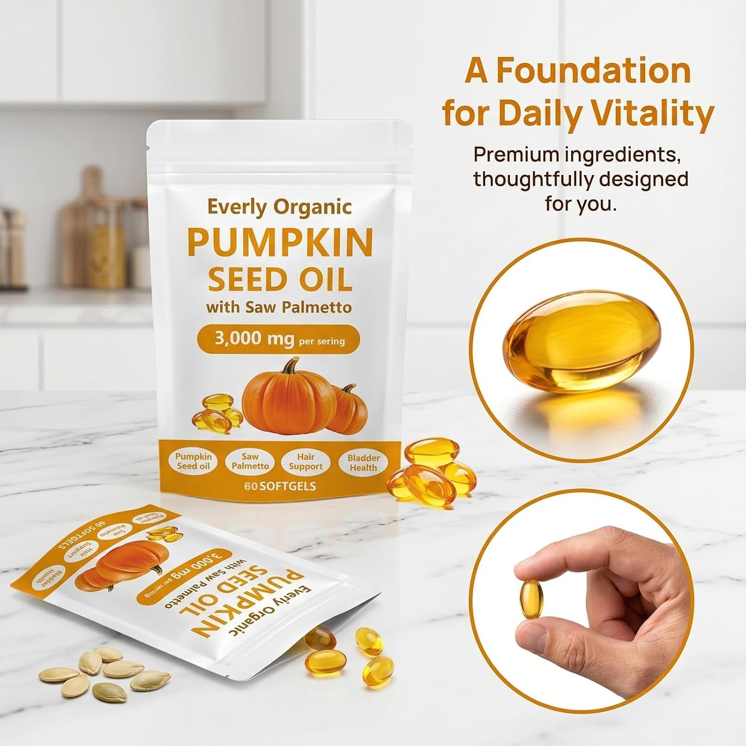 Everly Pumpkin Seed Oil with Saw Palmetto – Everly Pumpkin Seed Oil – Cold Press