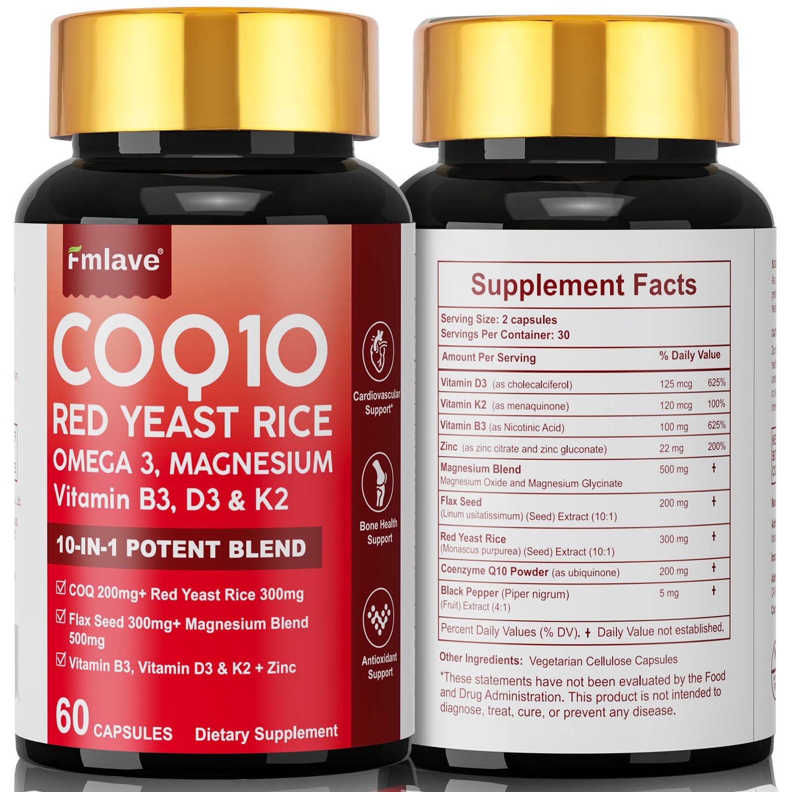 Coq10 300 Mg Softgels Coq10 Supplement – CQ10 Coenzyme-Q10 with Omega 3 & D3 K2