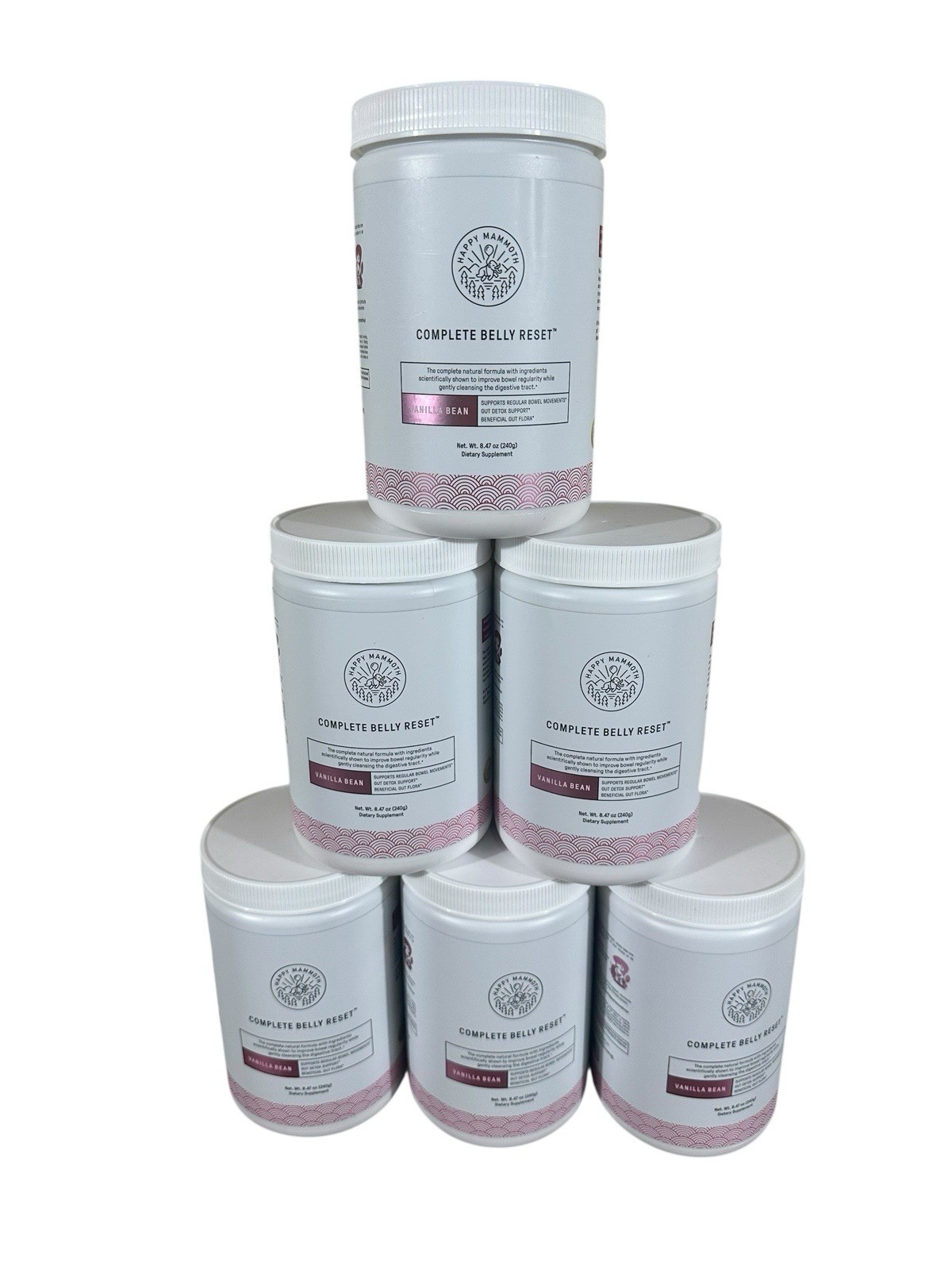 6 Pack HAPPY MAMMOTH Complete Belly Reset Vanilla Bean Exp. 10/2026 Sealed (x6)