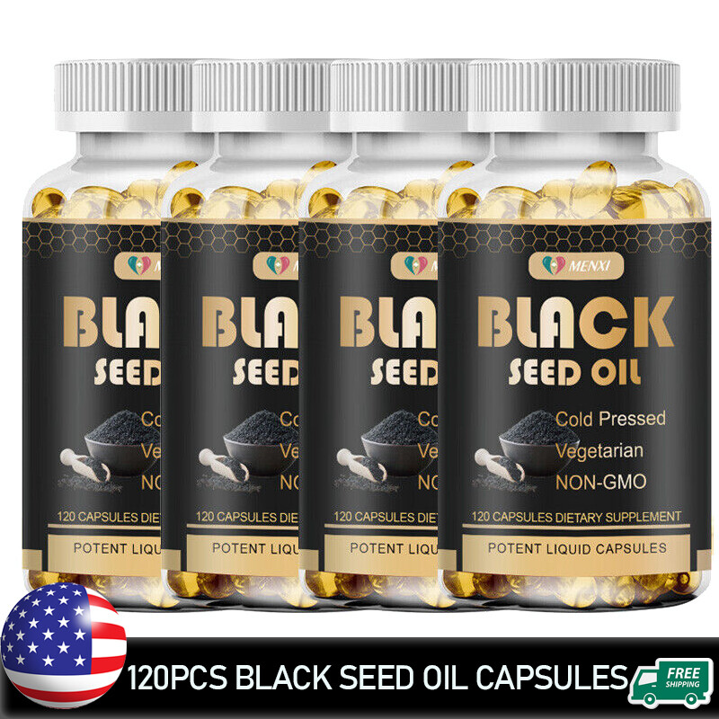 Black Seed Oil 1000mg 120/240/480 Capsules – Cold Pressed Black Cumin Seed Oil