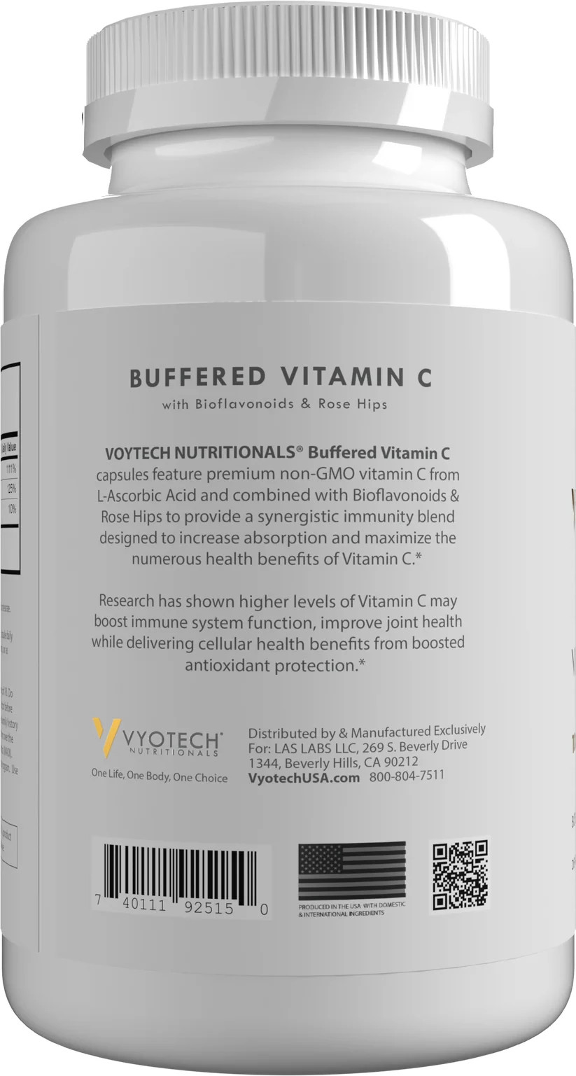 Vitamin C 1000 mg Buffered Capsules 240 Count 2 Pack Non Acidic Easy on Stomach