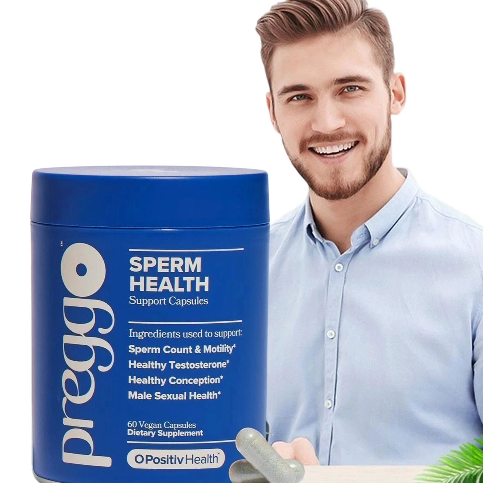 3 Pack PREGGO O-Positive Sperm Health Boost Capsules – 180 Count For Men