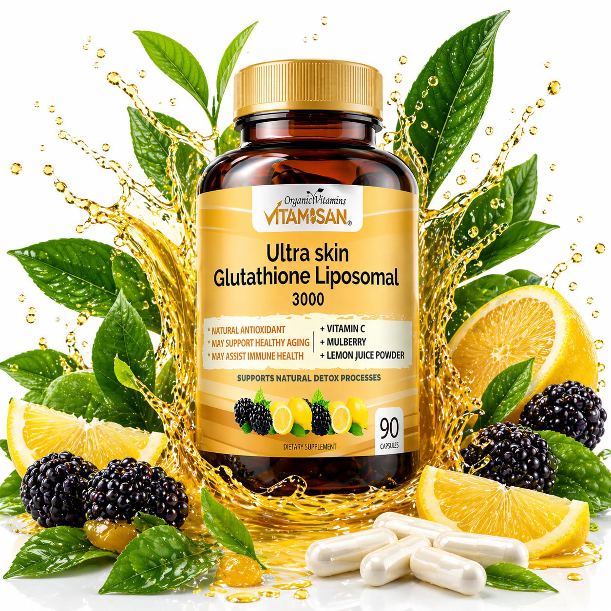 Glutathione Liposomal 3000mg Immune Skin Support 90 Capsules