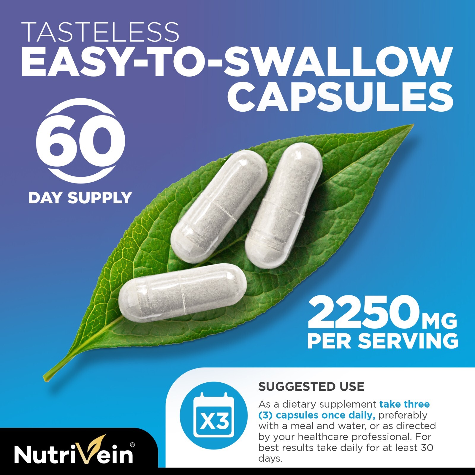 Nutrivein Multi Collagen Pills 2250mg – 180 Capsules – Hair, Skin, Nails, Bones
