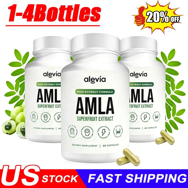 Alevia Organic Amla Capsules 1000mg Indian Gooseberry Antioxidant Supplement 60c