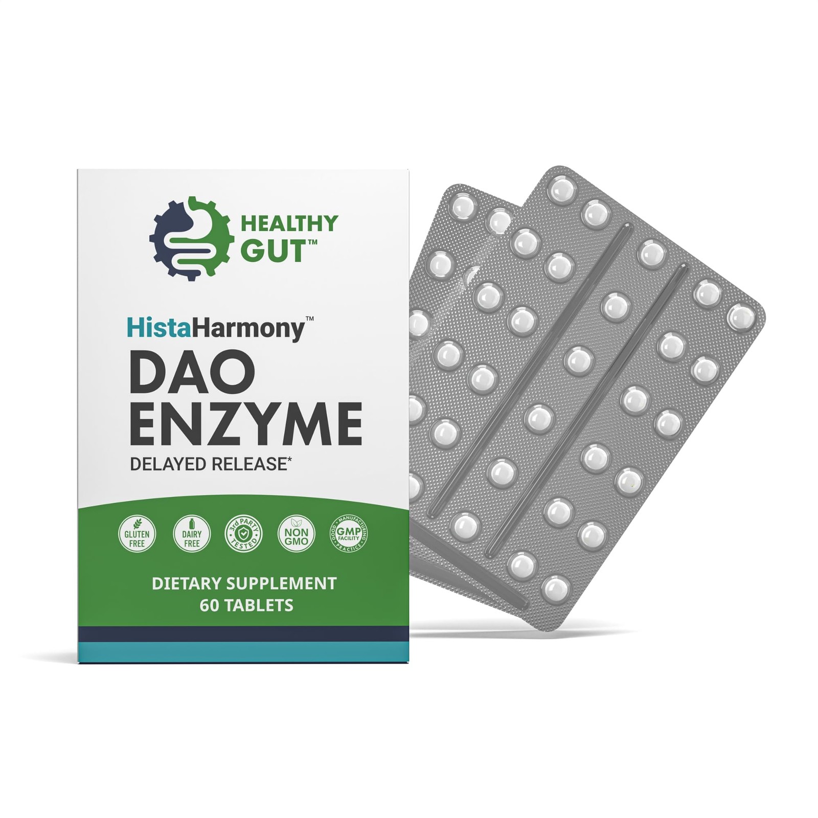 Healthy Gut HistaHarmony | Delayed Release DAO Enzyme 60 Count (Pack of 1)